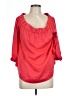 Halogen 100% Polyester Red 3/4 Sleeve Blouse Size L - photo 1
