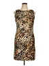 Connected Apparel Animal Print Brown Cocktail Dress Size 14 - photo 1