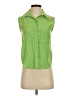 MNG Green Sleeveless Button-Down Shirt Size XXS - photo 1