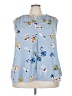 Daniel Rainn 100% Polyester Floral Blue Sleeveless Blouse Size 3X - photo 1