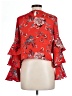 Glamorous 100% Polyester Red Long Sleeve Blouse Size 10 Petite - photo 2