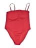 H&M Solid Red One Piece Swimsuit Size XL - photo 1