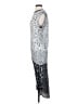 Helmut Lang 100% Silk Graphic Silver Cocktail Dress Size 4 - photo 5