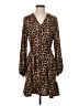 MICHAEL Michael Kors 100% Polyester Animal Print Brown Casual Dress Size S - photo 1