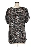 West Kei 100% Polyester Animal Print Black Short Sleeve Blouse Size M - photo 2