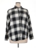 Old Navy 100% Cotton Checkered-gingham Black 3/4 Sleeve Button-Down Shirt Size XL - photo 1