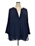 DR2 100% Polyester Blue 3/4 Sleeve Blouse Size 2X - photo 1