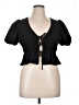 Lulus 100% Polyester Black Short Sleeve Top Size XL - photo 1