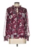 Calligraphie Burgundy Long Sleeve Blouse Size L - photo 1