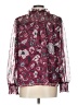 Calligraphie Burgundy Long Sleeve Blouse Size L - photo 2