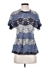 Eva Franco Blue Short Sleeve Blouse Size XS - photo 1