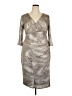 Connected Apparel Metallic Silver Cocktail Dress Size 18 - photo 1