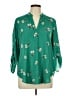 Lush 100% Polyester Green 3/4 Sleeve Blouse Size L - photo 1
