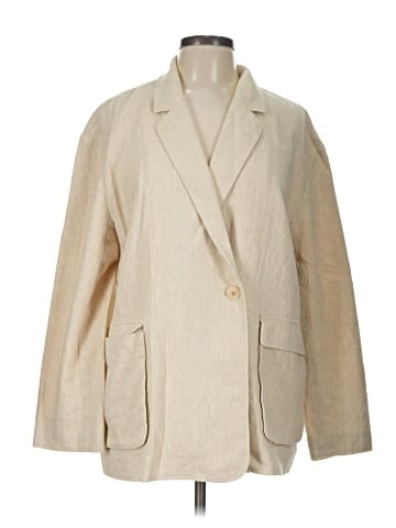 Madewell The Cargo Double-Breasted Blazer in Linen-Cotton (view 1)