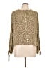Faherty 100% Viscose Floral Gold Long Sleeve Blouse Size L - photo 1