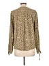 Faherty 100% Viscose Floral Gold Long Sleeve Blouse Size L - photo 2