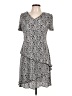 Connected Apparel 100% Polyester Print Gray Casual Dress Size 10 (petite) - photo 1