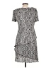 Connected Apparel 100% Polyester Print Gray Casual Dress Size 10 (petite) - photo 2