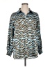 The Drop Animal Print Blue Long Sleeve Blouse Size XL - photo 1