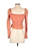 Papaya 100% Polyester Orange Long Sleeve Blouse Size S - photo 2