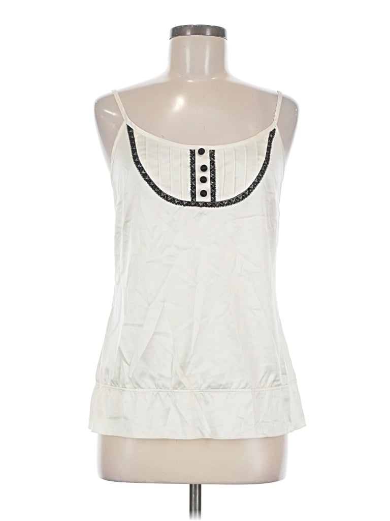 Pre-owned G By Guess Sleeveless Top Ivory Scoop Neck Tops