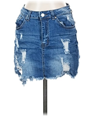 Wax Jean Denim Skirt (view 1)