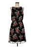 Tacera 100% Polyester Tropical Floral Black Cocktail Dress Size M - photo 1