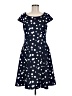 Glamour Polka Dots Blue Casual Dress Size 8 - photo 1