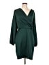 2 Hearts 100% Polyester Solid Green Casual Dress Size L - photo 1