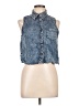 Forever 21 100% Cotton Blue Sleeveless Button-Down Shirt Size L - photo 1