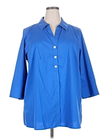 Foxcroft 3/4 Sleeve Button-Down Shirt (view 1)