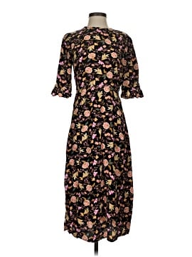 ann taylor loft casual dresses Ann Taylor LOFT Women Blue Casual Dress XS Tall Floral Twist Back Stretchy  T96