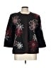 Alfred Dunner 100% Cotton Floral Black Jacket Size 12 - photo 1
