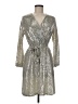 JM Studio Metallic Silver Cocktail Dress Size 8 - photo 1