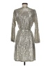 JM Studio Metallic Silver Cocktail Dress Size 8 - photo 2
