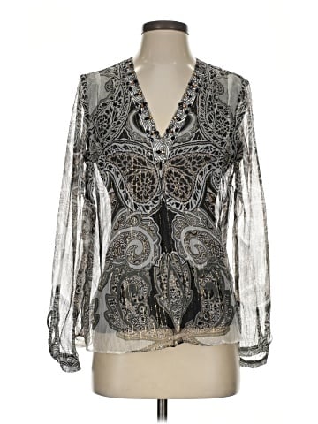 Hale Bob Long Sleeve Silk Top (view 1)