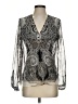 Hale Bob 100% Silk Paisley Silver Long Sleeve Silk Top Size S - photo 1
