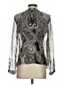 Hale Bob 100% Silk Paisley Silver Long Sleeve Silk Top Size S - photo 2
