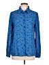 Assorted Brands 100% Polyester Print Blue Long Sleeve Blouse Size L - photo 1