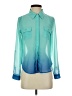 Mine Color Block Teal Long Sleeve Blouse Size S - photo 1
