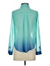 Mine Color Block Teal Long Sleeve Blouse Size S - photo 2