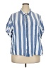 Old Navy 100% Cotton Stripes Blue Short Sleeve Blouse Size 3X - photo 1