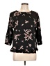 Apt. 9 100% Polyester Floral Black 3/4 Sleeve Blouse Size L - photo 1