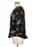 Apt. 9 100% Polyester Floral Black 3/4 Sleeve Blouse Size L - photo 5