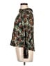 Zara Basic Floral Green Long Sleeve Blouse Size L - photo 5