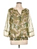 Liz Claiborne 100% Polyester Green 3/4 Sleeve Blouse Size L - photo 1
