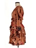 Ulla Johnson 100% Silk Paisley Orange Brown Casual Dress Size 8 - photo 5