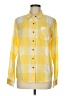 Natural Reflections 100% Cotton Checkered-gingham Yellow Long Sleeve Button-Down Shirt Size M - photo 1