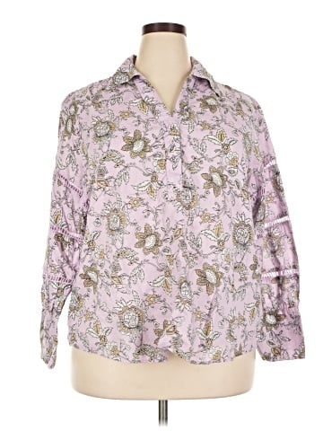 Lane Bryant 3/4 Sleeve Button-Down Shirt (view 1)