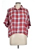 Freebird 100% Cotton Plaid Red Short Sleeve Button-Down Shirt Size L - photo 1